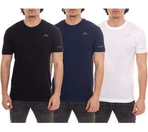 Lot de 10 tee-shirts en coton pour hommes Kappa, tee-shirt à col rond avec petit patch logo, 711169 blanc, bleu ou noir taille M à XXL