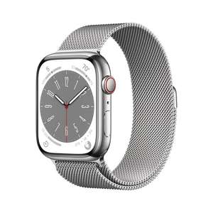 Montre connectée Apple Watch Series 8 GPS + Cellular - 45 mm, Acier inox, 4G (Frontaliers Suisse)
