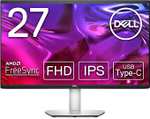 Écran PC 27" Dell S2723HC - 1920 x 1080, LED LCD, IPS, 4 ms, 75 Hz, 350 CD/m², USB-C, HDMI, Audio Out, USB, AMD FreeSync, Argenté Platine