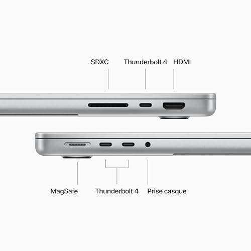 PC Portable 14,2" MacBook M3 Pro Prl - 18 Go de RAM, SSD 1To, Argent