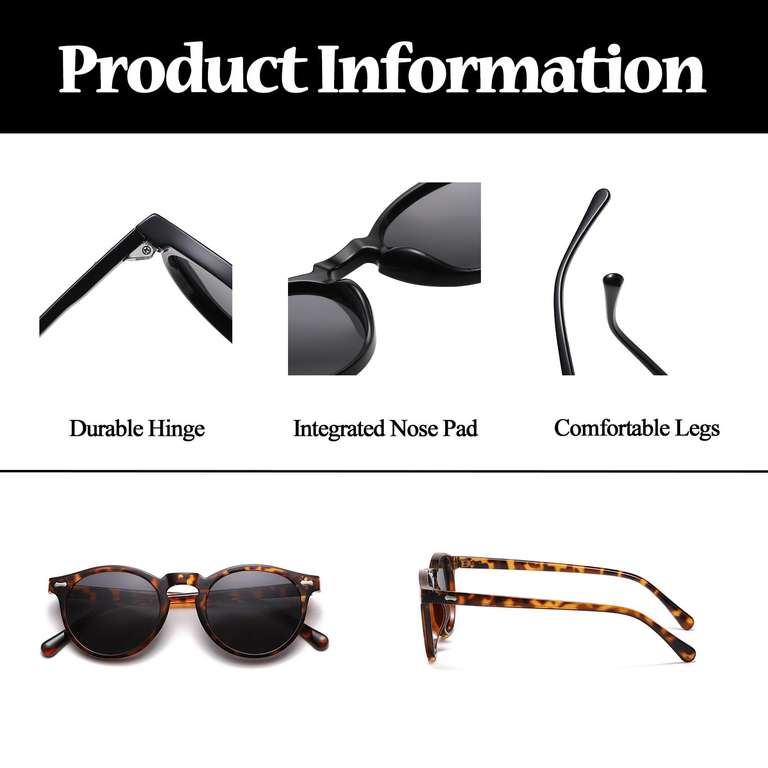 Begpoee 4 Pièces Clip Lunettes Polarisantes UV400 - Protection Soleil Pour Conduite, Pêche & Plein Air