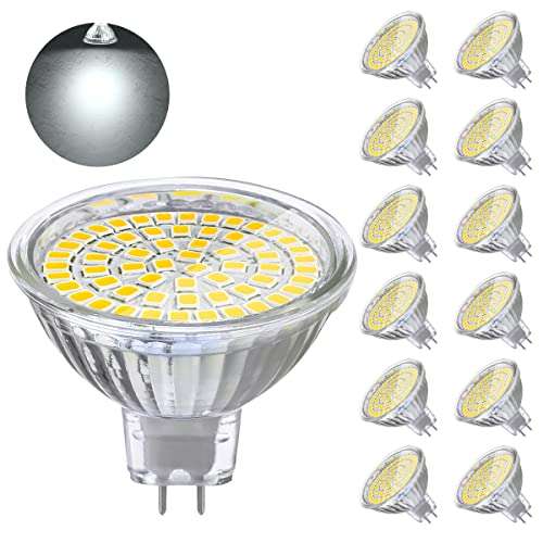Lot de 12 x Ampoules LED MR16, Spot GU5.3 - 4W / Blanc froid ou chaud (Vendeur Tiers)