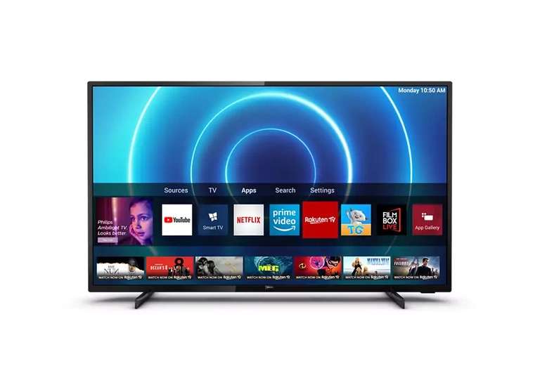 TV 58" Philips 58PUS7555/12 - 4K UHD, HDR 10+, Dolby Vision & Atmos, Smart TV