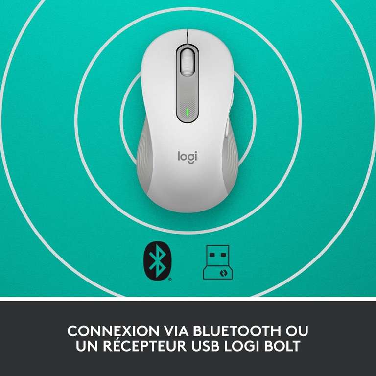 Logitech Signature M650 L Left Souris sans fil - Pour Grandes Mains  Gauches, Pile 2 ans, Clics Silencieux, Boutons de Côtés Programmables,  Bluetooth, PC/Mac/Multi-Device/Chromebook - Blanc : : Informatique