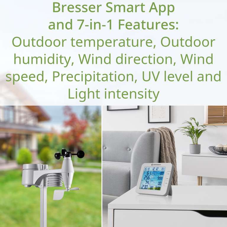 Centrale météo Bresser 7-en-1 ClimateConnect Tuya Smart Home - Blanc (vendeur tiers)