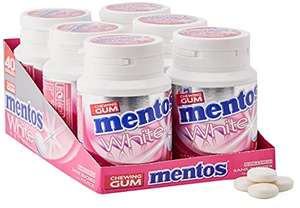 Lot de 6 Boîtes de 40 Chewing-Gums Mentos -White Bubble - Blancheur Sans Sucres - Fraîcheur Gourmande - Sourire Éclatant