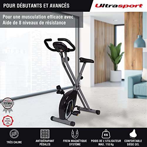 Vélo d'appartement Ultrasport F-Bike - Argent/Noir