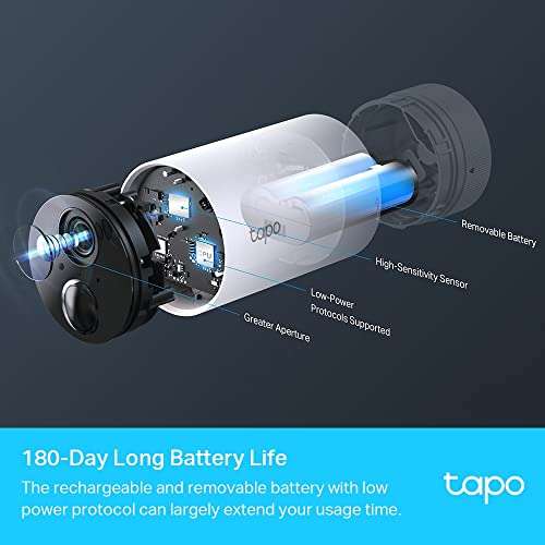 Lot de 2 caméras sans fil TP-Link Tapo C400S2 - Avec batterie Tapo, WiFi + HUB, 1080p, IP65