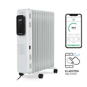 Radiateur à bain d'huile connecté Klarstein - 2720W, Contrôle Par App, Blanc (+ 8.00 € offerts en Rakuten Points)