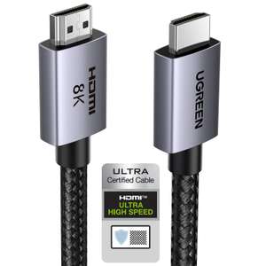 Câble HDMI 2.1 UGREEN (1m) - 8K 60Hz/4K 120Hz, certification 8K, coque aluminium (Vendeur tiers)