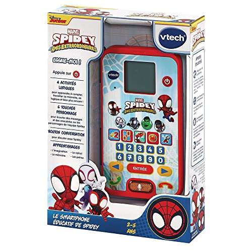 Smartphone Éducatif VTech Disney Junior Spidey - 4 jeux, jouet interactif, dès 3 ans (via coupon)