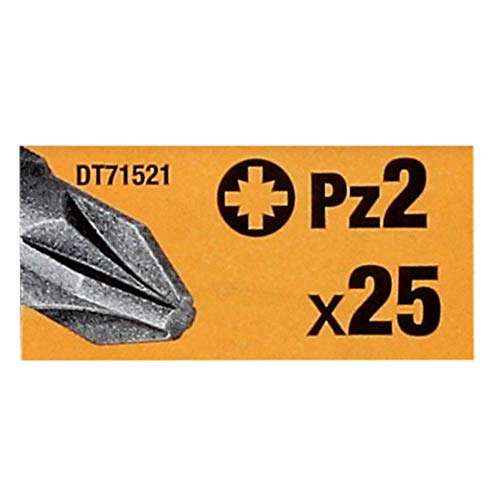 Coffret de 25 Embouts de Vissage PZ2 25mm pour Perceuse-Visseuse (DT71521-QZ)