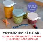 Coffret BÉABA de 6 Pots de Conservation Repas Bébé/Verre Extra Résistant, 250 ml