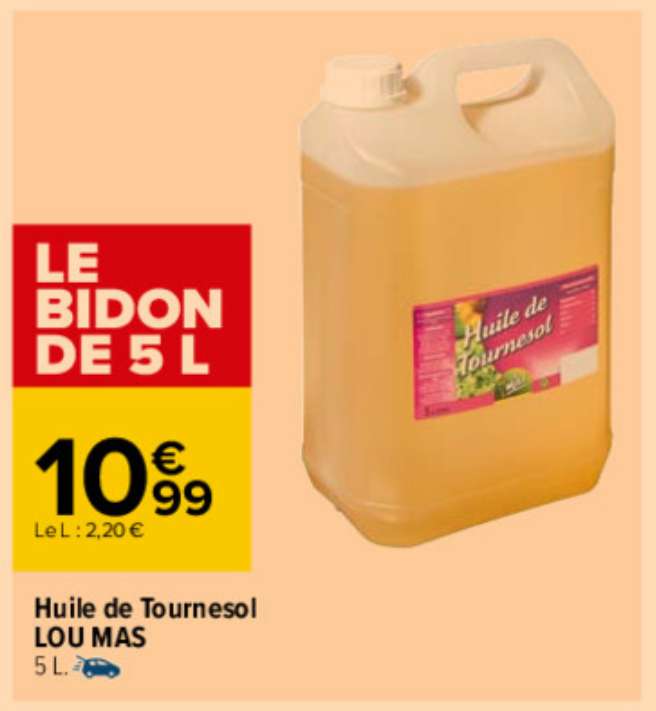 Bidon d'huile de tournesol - 5L