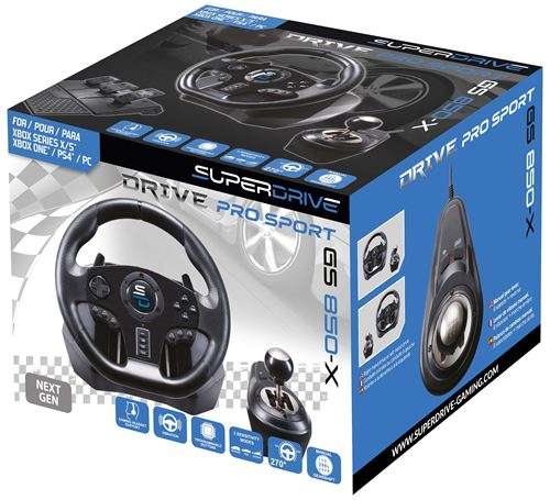 Volant + levier de vitesse + pédalier Drive Pro Sport Subsonic GS850-X compatible PC, consoles Playsation & consoles Xbox