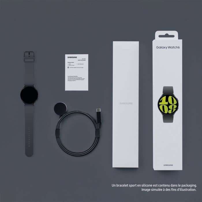 Montre Connectée Samsung Galaxy Watch6 - 44mm - Noir/Argent (Vendeur tiers )