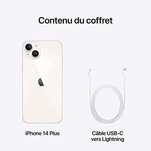 Smartphone 6,7" Apple iPhone 14 Plus (512 Go) - Lumière stellaire