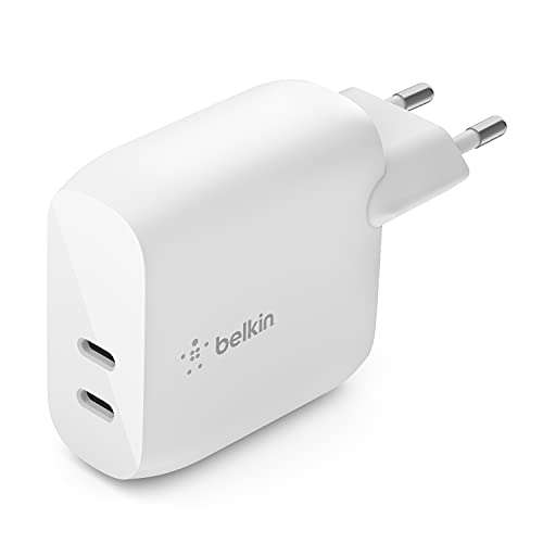 [Prime] Belkin Chargeur secteur USB-C 40 W (deux ports USB-C, 20 W par port)