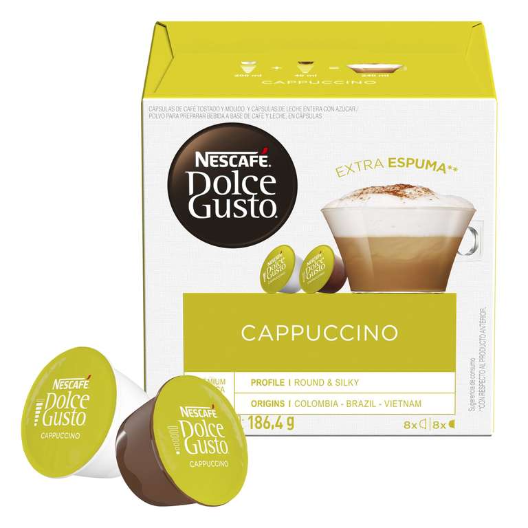 Lot de 96 Capsules Nescafé Dolce Gusto Cappuccino - Pack de 6 boîtes x 16