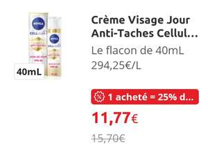 Sélection de Produits de la Gamme Nivea Cellular Luminous en Promotion - Ex : Crème Visage Jour Anti-Taches