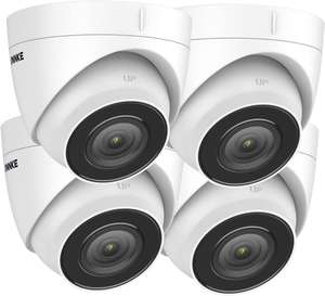 Lot de 4 Caméras de surveillance extérieure ANNKE PoE C500 - FHD, 5MP, IP67, Vision nocturne 30m, Détecteur mouvement, RTSP & ONVIF, Alexa