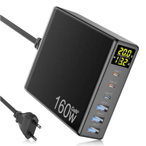 Chargeur USB C Rapide,167W Chargeur USB Multiple,6 Ports Chargeur