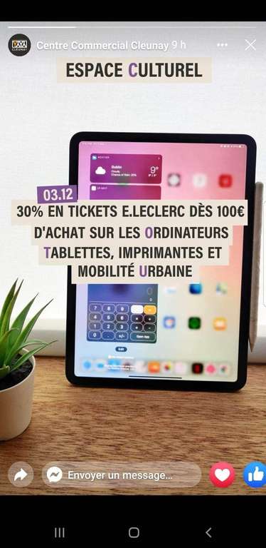 30% offerts sur la carte fidélité dès 100€ d'achats sur les rayons PC, Tablettes, Imprimantes et Mobilité Urbaine - Rennes Cleunay (35)