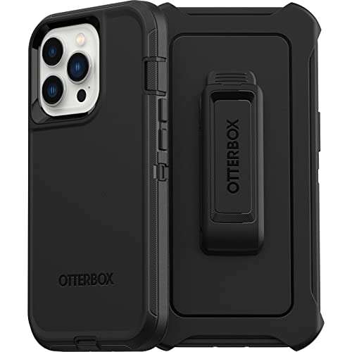 Coque OtterBox Defender pour Apple iPhone 13 Pro - Antichoc, Robuste Premium, Noir, Livré sans emballage