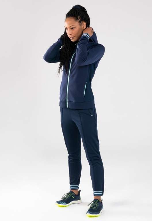 Pantalon zippé running ou athlétisme pour femme Decathlon Kalenji - Bleu marine