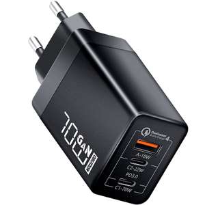 Chargeur Rapide USB C - PD 3.0 GaN, 3 Ports, 70W (Vendeur Tiers)