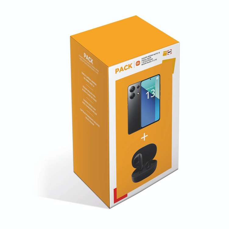 Pack smartphone Xiaomi note 13 6,67", 256 Go, Double Sim + Ecouteurs sans fil Redmi buds 4 lite