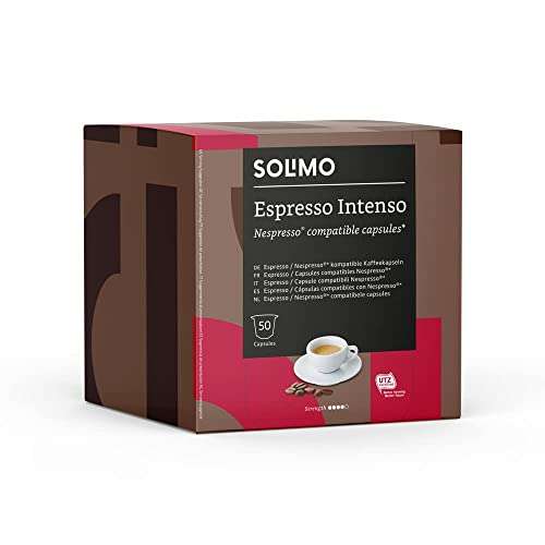 Lot de 100 capsules de café Solimo Amazon expresso Intense - 2x50 capsules, compatible avec Nespresso