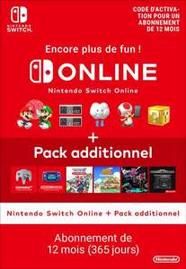 12 mois d’abonnement individuel Nintendo Switch Online + Pack additionnel (+ 10€ offert Adhérents Fnac)