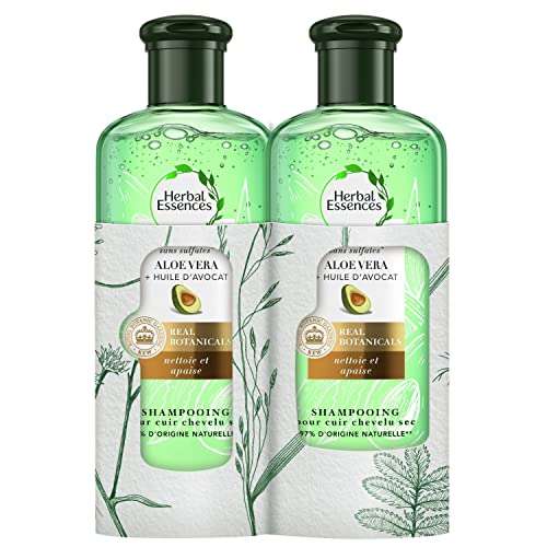 Lot de 2 Shampooings Herbal Essences Pure Aloe Vera Et Huile D’Avocat - 2 x 225ml