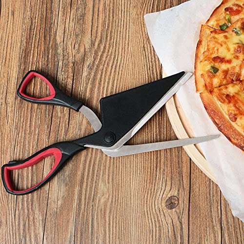 Coupe Pizza avec Pelle XLKJ - Acier Inoxydable, avec Poignées Anti-dérapantes, 25cm (Vendeur Tiers)