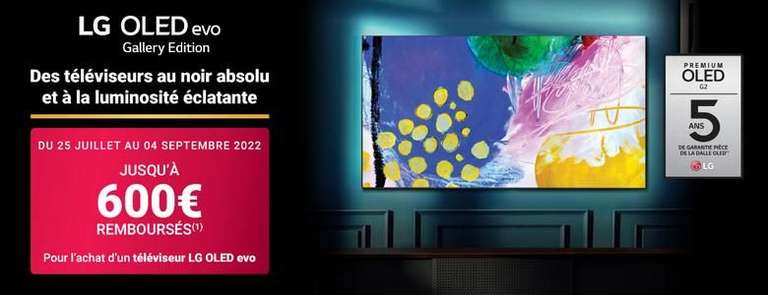 [ODR] Jusqu'à 600€ remboursés sur TV LG OLED Evo