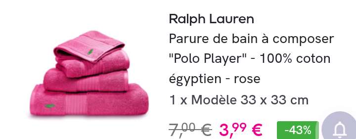 Serviette Ralph Lauren Polo Player - 100% coton, 33 x 33 cm