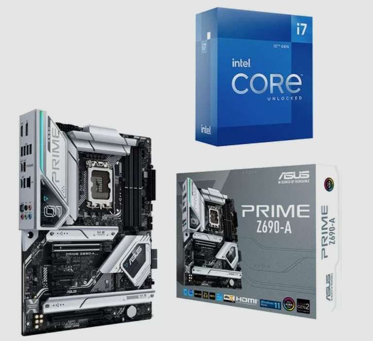 Processeur Intel Core i7-12700K (3.6 GHz) + Carte mère Asus Prime Z690-A