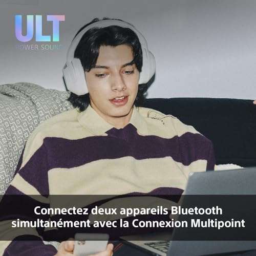 Casque sans Fil à Reduction de bruit active Sony ULT Wear - Bluetooth avec ULT Power Sound
