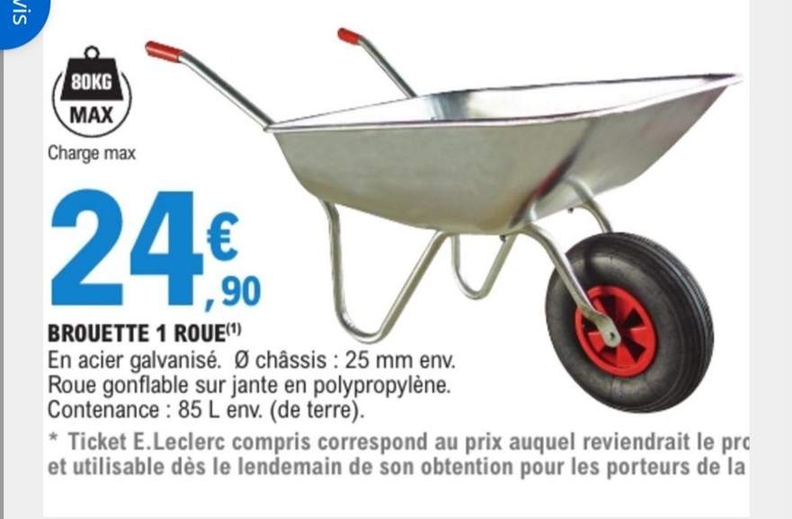 DIVCHI Brouette Jardin Acier Inoxydable Galvanisé - Pneu Pneumatique Résistant, Grande Capacité