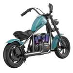 Moto électrique pour enfants HYPER GOGO Cruiser 12 Plus - Moteur 160W, Batterie 5,2 Ah, lumières ambiantes, fumée simulée, haut-parleur BT