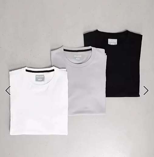 Lot de 3 T-Shirts Hollister - Plusieurs tailles et coloris disponibles