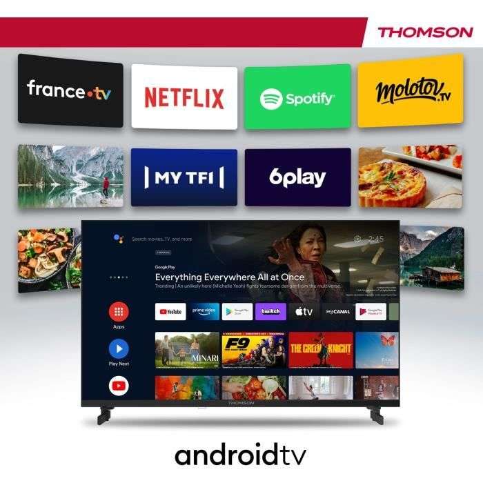 TV 65'' Thomson 65QA2S13, Qled, HDR, Smart TV Android, 4xHDMI (Via ODR de 100€)