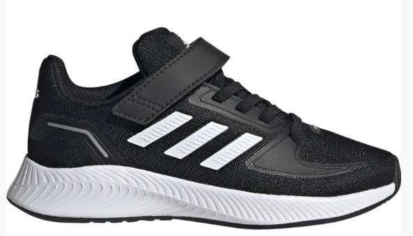 Chaussures basses running enfant Adidas Runfalcon 2.0 EL - Noire et blanche, taille 28 à 35