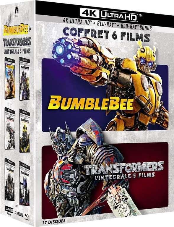 Coffret Blu-ray 4K Ultra HD Transformers - L'intégrale des 5 films + Bumblebee