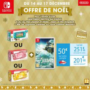 Nintendo Switch Lite: Édition Animal Crossing (+ AC:NH démat.), Corail ou Jaune (+ The Legend of Zelda: TOTK - Via 50€ sur Carte Fidélité)