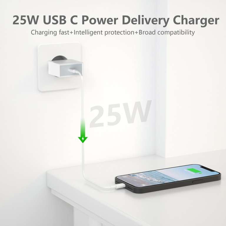 Chargeur rapide Anigaduo pour iPhone - 2m, 25W (Vendeur Tiers)