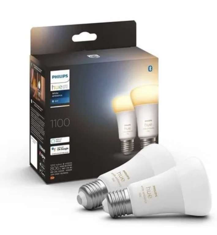 Pack 2 ampoules Philips Hue White Ambiance - e27, 1100 l