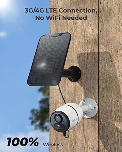 Caméra de surveillance extérieure sur batterie 3G/4 LTE Reolink Go Plus - Vision Nocturne 2K, IP65, Panneau solaire (Vendeur Reolink)