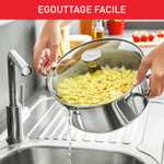 TEFAL Duetto+ Faitout 18 cm, Induction, Acier inoxydable haute qualité, Garantie 10 ans, Poignées rivetées, Couvercle